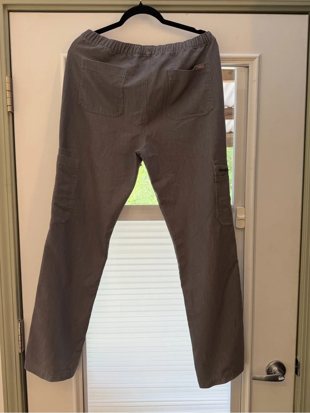 Figs Men's Gray Cargo Cairo Scrub Pants with Green Drawstring - Lot of 2 - M